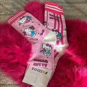 Sanrio Hello Kitty Pink and White Socks